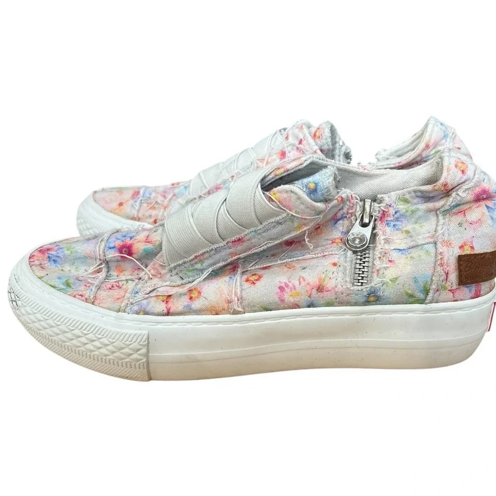 Blowfish Malibu Kids Floral Distressed Slip On Sneakers - Multi Color - Size 3